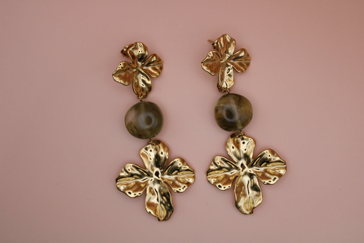 Boucles d’oreilles Rosalie kaki