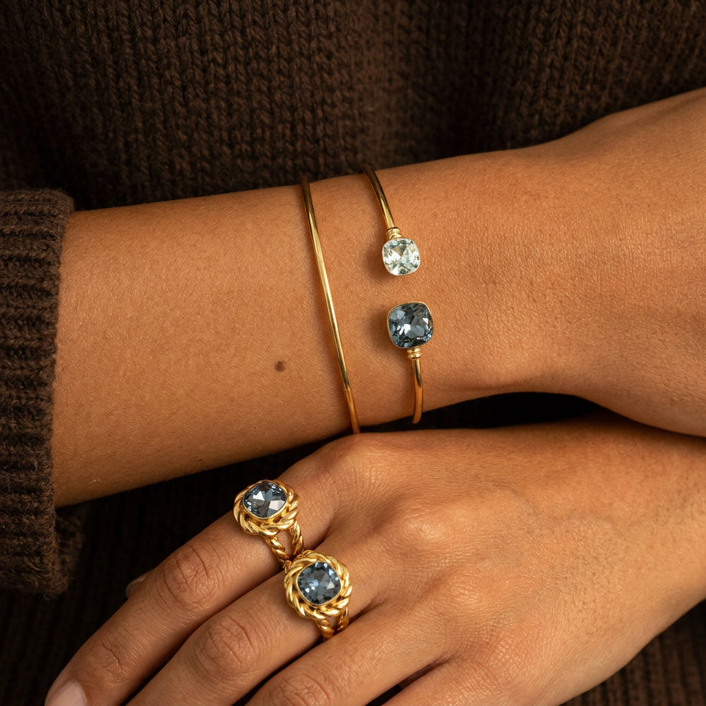 Jonc - orné de cristaux Swarovski® 10mm et 8 mm