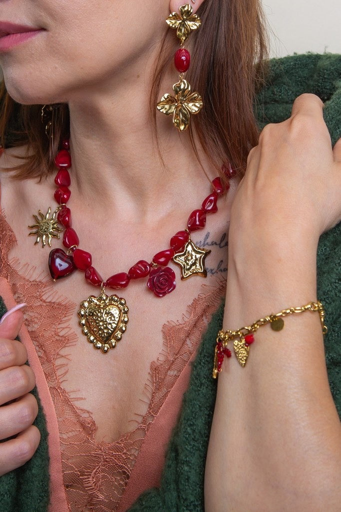 Bracelet charm’s rouge