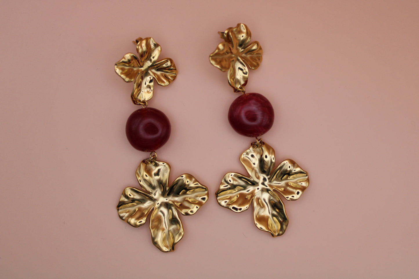 Boucles d’oreilles Rosalie rouges