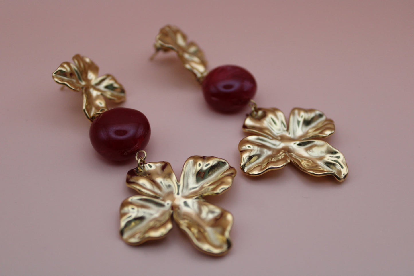 Boucles d’oreilles Rosalie rouges
