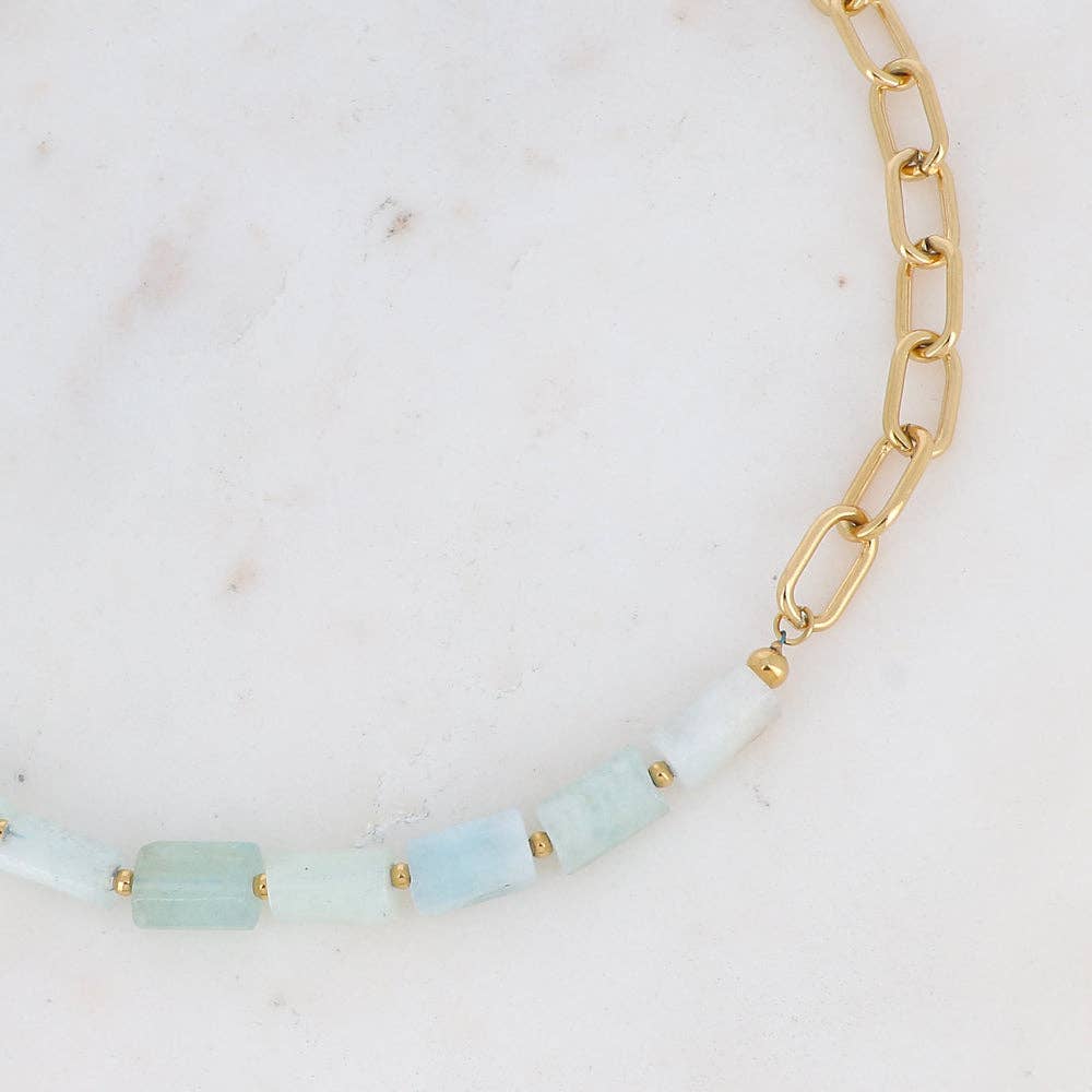 Collier Orane - pierre naturelle et maille