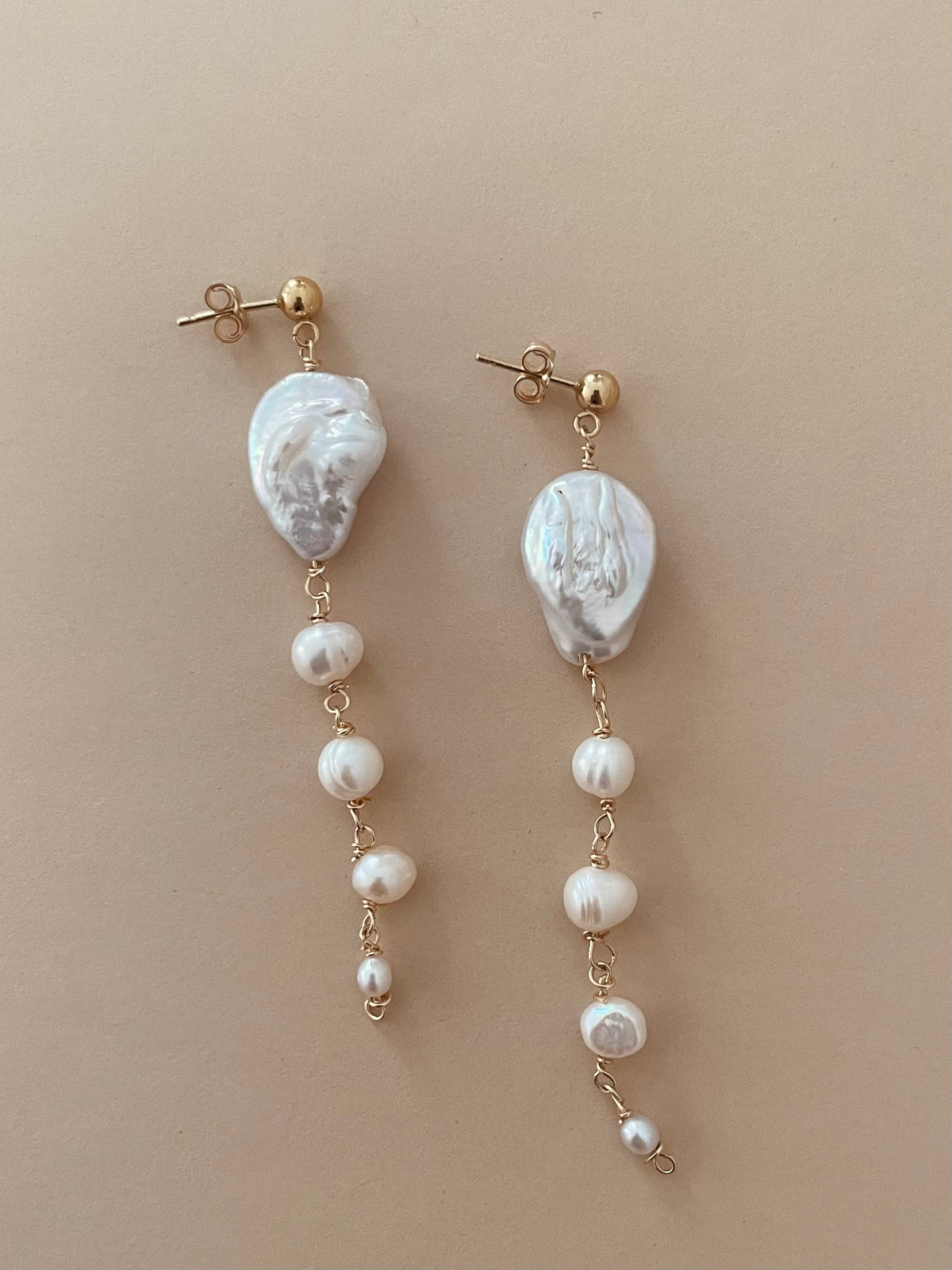 Boucles d’oreilles Taki – Gold filled et perles de culture