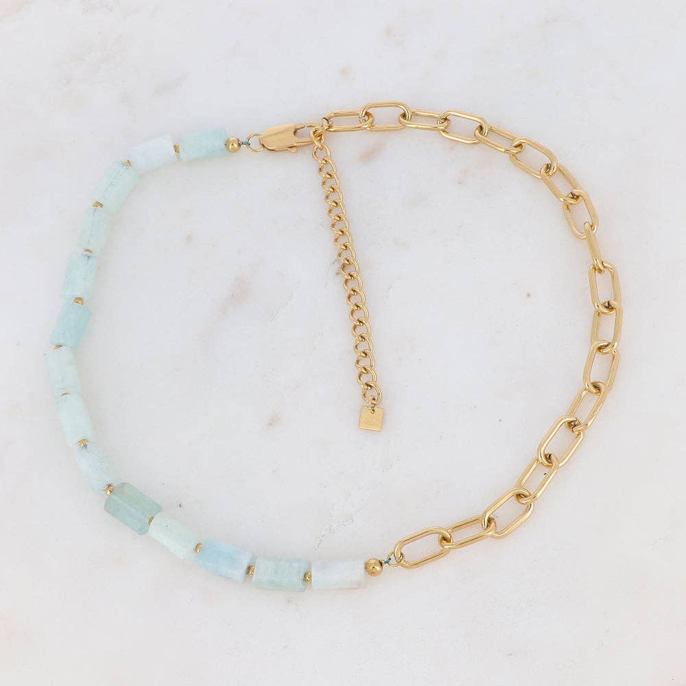 Collier Orane - pierre naturelle et maille